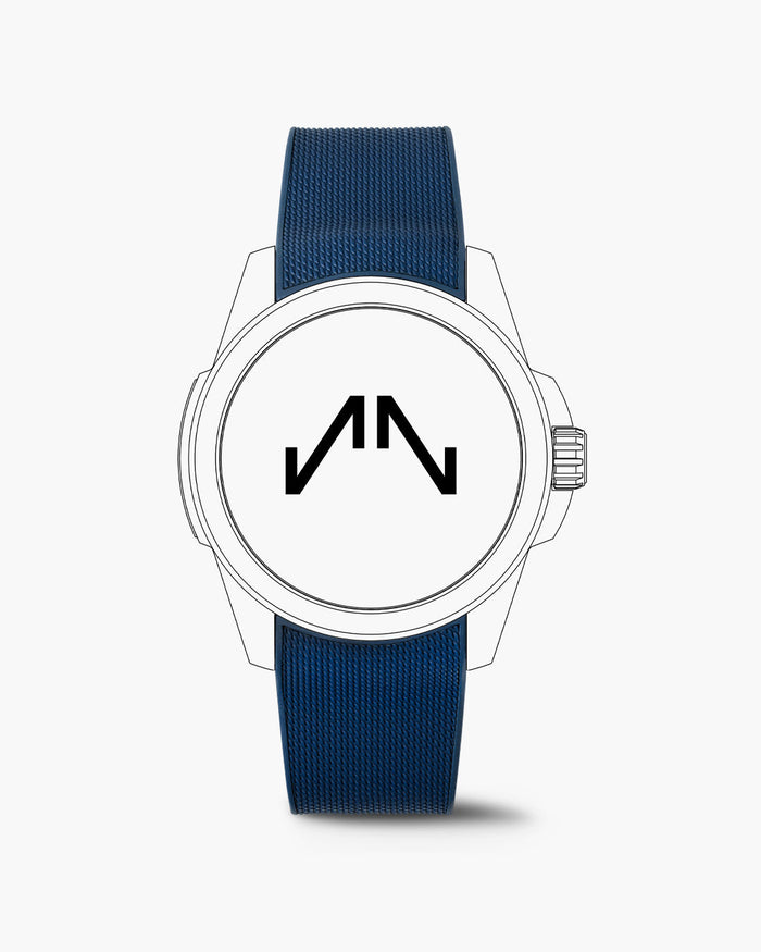 Caucciù blu con motivo milanese 22mm
