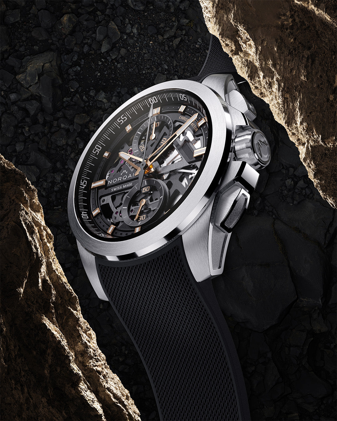 【SALE／10%OFF | 42mm Chrono Skeleton Independence NORQAIN Made Swiss 武具