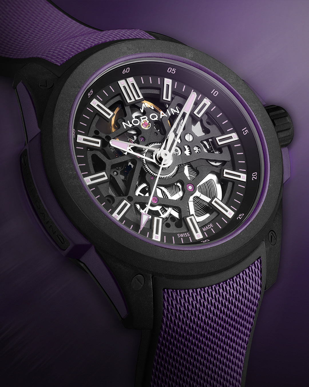 Wild ONE Skeleton 42mm Limited Edition Purple | NORQAIN Swiss Made